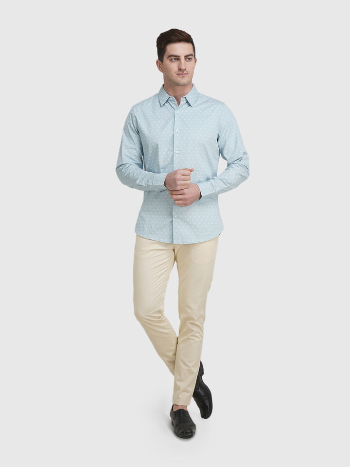 Fill Sleeve Giza Satin Print Shirt image number 4